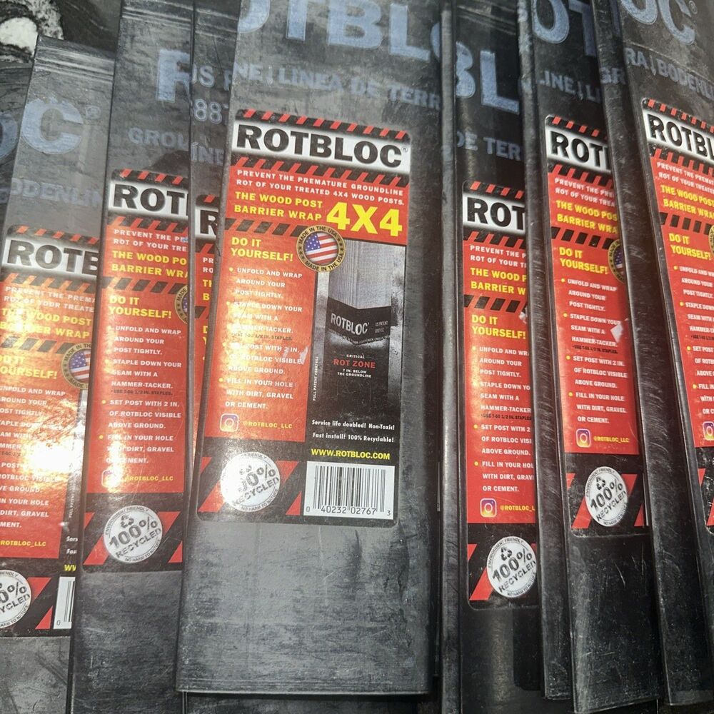 9 Pcs Rotbloc 4x4 Pre-Molded Post Wraps - Protects Against Rot,